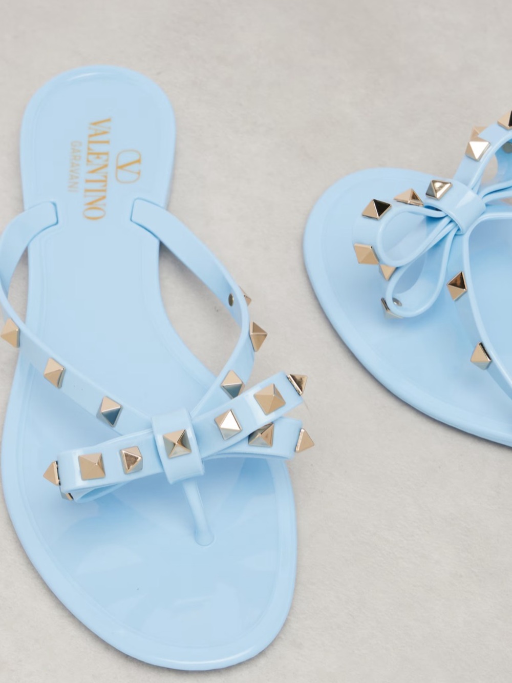 Valentino Garavani Rockstud PVC Thong Sandals - Picture 2 of 8